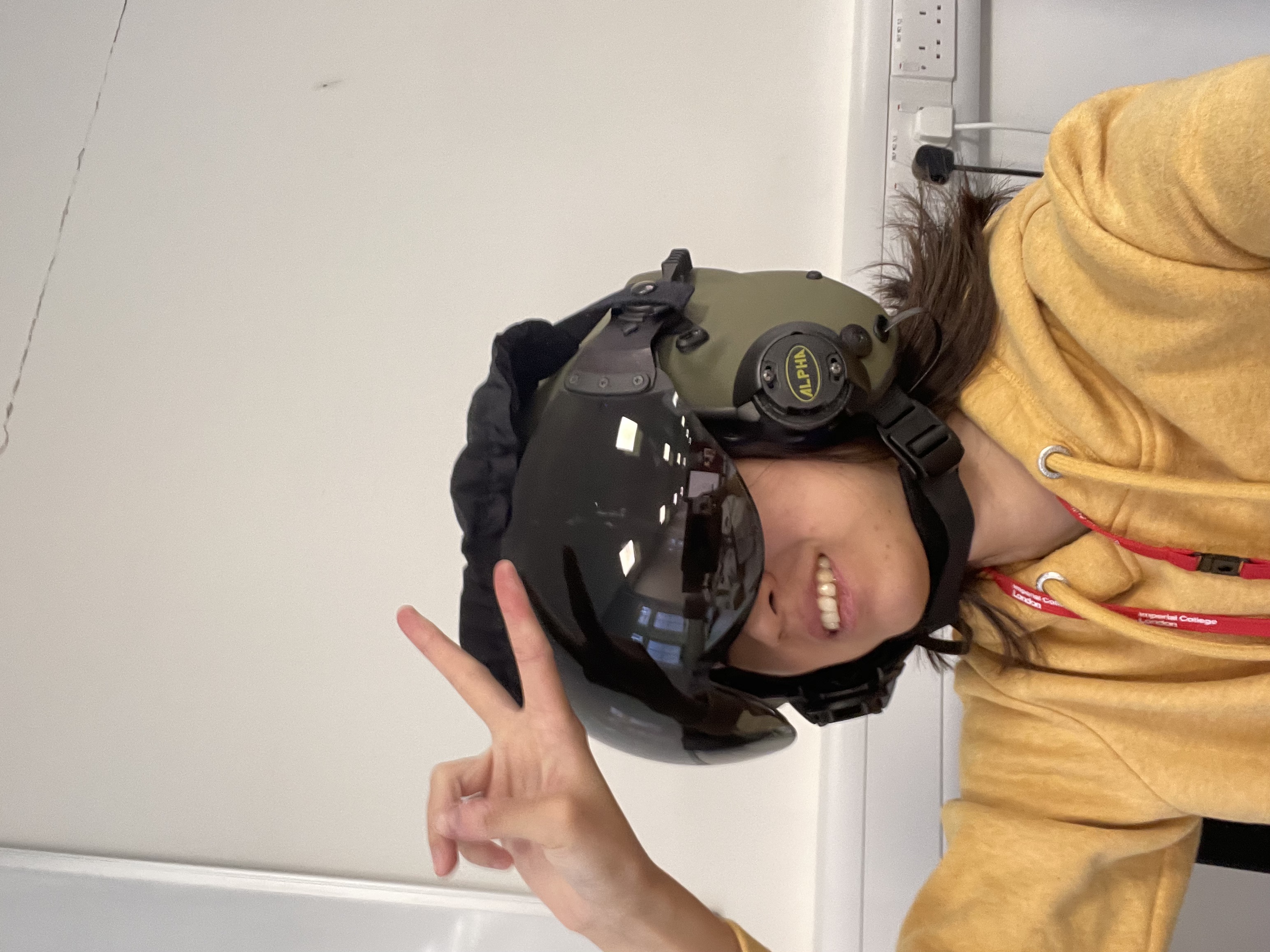 Me in aircrew helmet in the old office